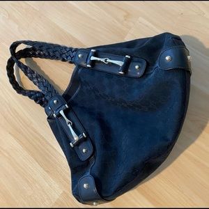 Authentic Gucci Black Pelham Braided Handle Bag